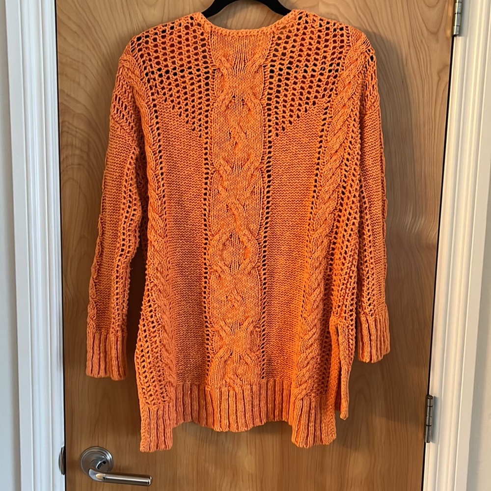 Anthropologie Orange V-Neck Sweater - Picture 4 of 8